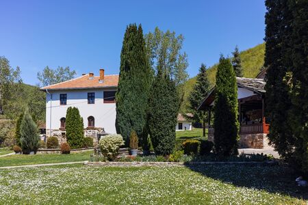 Panoramic view of Temski monastery St. George, Pirot Region, Republic of Serbiaの写真素材