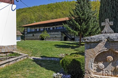 Inner courtyard of Temski monastery St. George, Pirot Region, Republic of Serbiaの写真素材