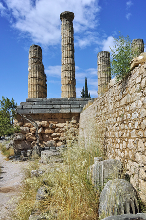 The Temple of Apollo in Ancient Greek archaeological site of Delphi,Central Greece