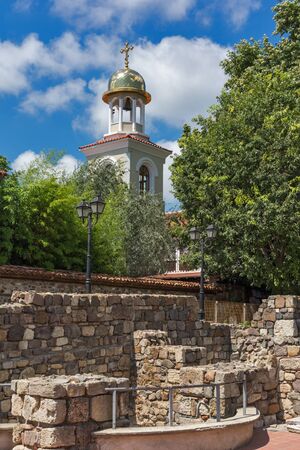 Ruins of from Ancient Sozopol and the church of St. George, Bulgariaのeditorial素材