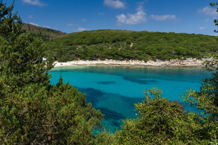 amazing panorama of Emblisi Fiskardo Beach, Kefalonia, Ionian islands, Greeceの写真素材