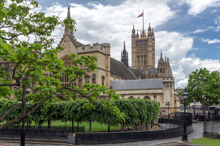 Clouds over Houses of Parliament, Palace of Westminster,  London, England, Great Britainのeditorial素材