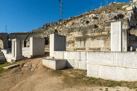 Entrance of Ancient amphitheater in the archeological area of Philippi, Eastern Macedonia and Thrace, Greeceのeditorial素材