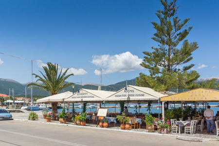 SAMI, KEFALONIA, GREECE - MAY 26 2015:   Panorama of Port of town of Sami, Kefalonia, Ionian islands, Greeceのeditorial素材
