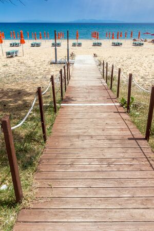 Panorama of Scala beach in Kefalonia, Ionian Islands, Greeceの写真素材