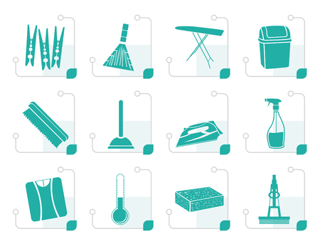 Stylized Home objects and tools icons - vector icon setのイラスト素材