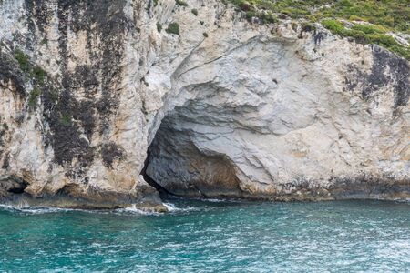 Panorama of Limnionas beach bay at Zakynthos island, Greeceの写真素材