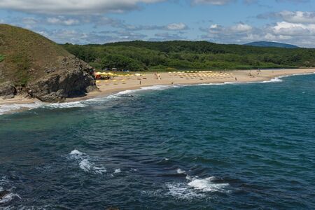 A beach at the mouth of the Veleka River, Sinemorets village, Burgas Region, Bulgariaの写真素材