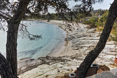 Panoramic view of beach in Thassos island,  East Macedonia and Thrace, Greeceの写真素材