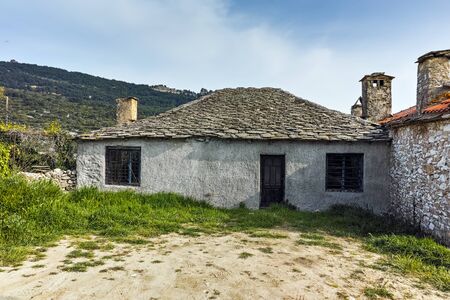 Street in the village of Theologos,Thassos island, East Macedonia and Thrace, Greeceの写真素材