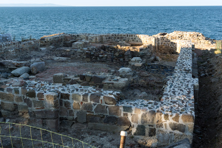 ancient ruins in town of Sozopol,Burgas Region, Bulgariaの写真素材
