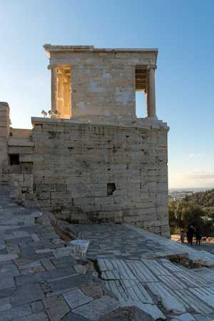 Monumental gateway Propylaea in the Acropolis of Athens, Attica, Greeceのeditorial素材