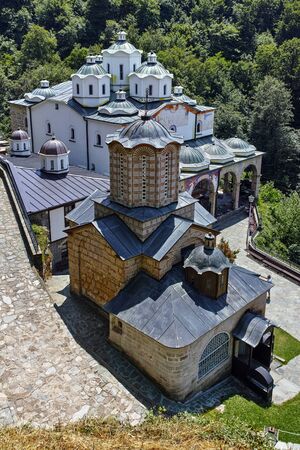 Medieval building in Monastery St. Joachim of Osogovo, Kriva Palanka region, Republic of Macedoniaの写真素材