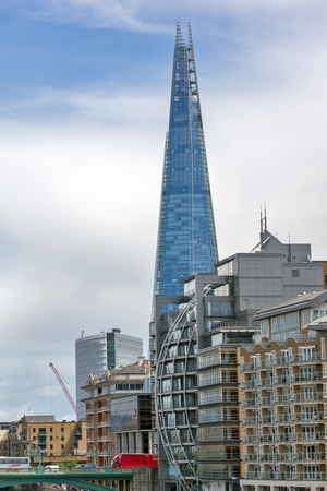 LONDON, ENGLAND - JUNE 15 2016: Panoramic view of Thames River in City of London, England, Great Britainのeditorial素材