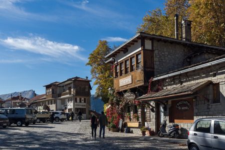 METSOVO, EPIRUS, GREECE - OCTOBER 19 2013: Panoramic view of village of Metsovo near city of Ioannina, Epirus Region, Greeceのeditorial素材
