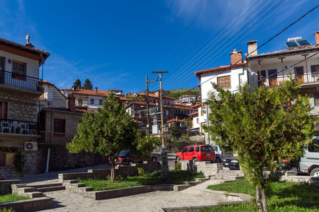 METSOVO, EPIRUS, GREECE - OCTOBER 19 2013: Panoramic view of village of Metsovo near city of Ioannina, Epirus Region, Greeceのeditorial素材