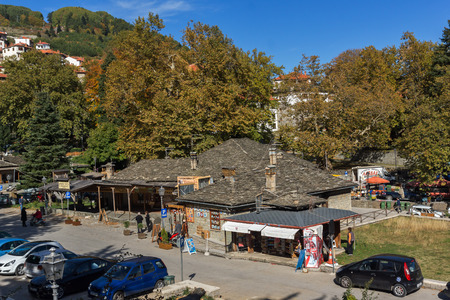 METSOVO, EPIRUS, GREECE - OCTOBER 19 2013: Panoramic view of village of Metsovo near city of Ioannina, Epirus Region, Greeceのeditorial素材