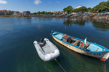 AHTOPOL, BULGARIA - JUNE 30, 2013: Panorama of port of town of Ahtopol,  Burgas Region, Bulgariaのeditorial素材