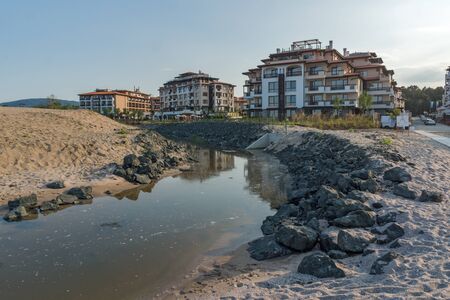 LOZENETS, BULGARIA - JULY 2, 2013: Panorama of Oasis beach near village of Lozenets, Burgas Region, Bulgariaのeditorial素材