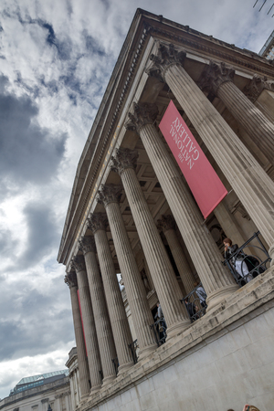 LONDON, ENGLAND - JUNE 16 2016: The National Gallery on Trafalgar Square, London, England, United Kingdomのeditorial素材