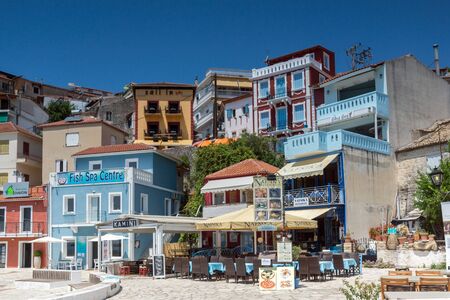 PARGA, GREECE JULY 17, 2014: Amazing Panoramic view of town of Parga, Epirus, Greeceのeditorial素材