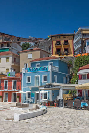 PARGA, GREECE JULY 17, 2014: Amazing Panoramic view of town of Parga, Epirus, Greeceのeditorial素材