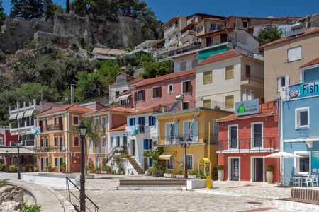 PARGA, GREECE JULY 17, 2014: Amazing Panoramic view of town of Parga, Epirus, Greeceのeditorial素材