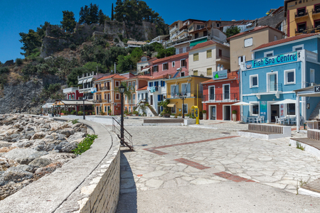 PARGA, GREECE JULY 17, 2014: Amazing Panoramic view of town of Parga, Epirus, Greeceのeditorial素材