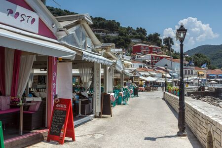 PARGA, GREECE JULY 17, 2014: Amazing Panoramic view of town of Parga, Epirus, Greeceのeditorial素材