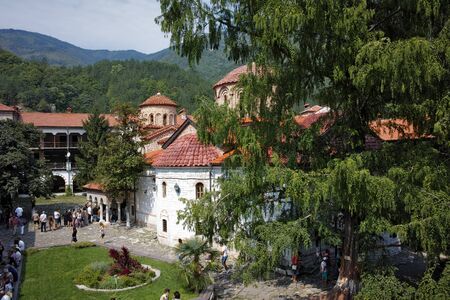 BACHKOVO MONASTERY, BULGARIA - AUGUST 30 2015:  Panoramic view of Medieval Bachkovo Monastery, Bulgariaのeditorial素材