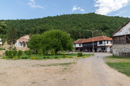 Panoramic view of medieval Sukovo Monastery Assumption of Virgin Mary, Serbiaのeditorial素材
