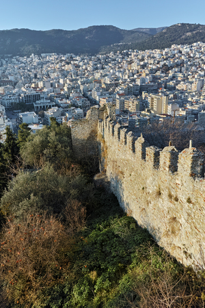 Amazing Panorama to Kavala, East Macedonia and Thrace, Greeceのeditorial素材