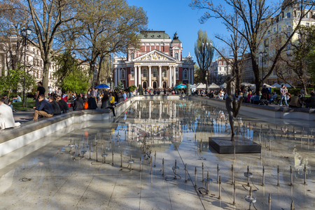 SOFIA, BULGARIA - APRIL 1, 2017: National Theatre Ivan Vazov in Sofia, Bulgariaのeditorial素材