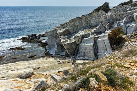 Amazing view of Ruins in Archaeological site of Aliki, Thassos island,  East Macedonia and Thrace,...