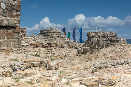 NESSEBAR, BULGARIA - 30 JULY 2014: Ancient ruins in the town of Nessebar, Burgas Region, Bulgariaのeditorial素材