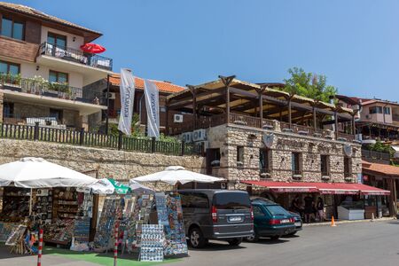 NESSEBAR, BULGARIA - 30 JULY 2014: Steet in old town of Nessebar, Burgas Region, Bulgariaのeditorial素材