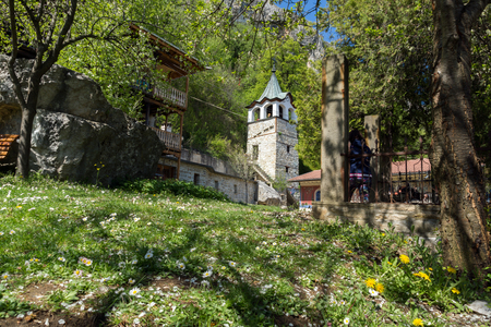 TRANSFIGURATION MONASTERY, VELIKO TARNOVO, BULGARIA - 9 APRIL 2017 : Medieval Monastery of the Holy Transfiguration of God, Veliko Tarnovo region, Bulgariaのeditorial素材