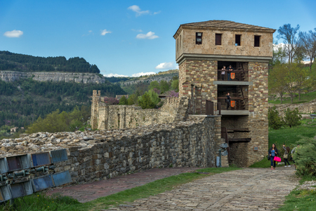 VELIKO TARNOVO, BULGARIA - 9 APRIL 2017: Ruins of The capital city of the Second Bulgarian Empire medieval stronghold Tsarevets, Veliko Tarnovo, Bulgariaのeditorial素材