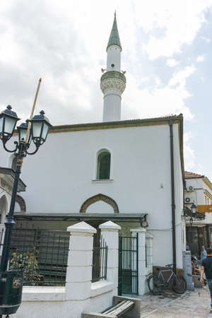 SKOPJE, REPUBLIC OF MACEDONIA - 13 MAY 2017: Typical street in old town of city of Skopje, Republic of Macedoniaのeditorial素材