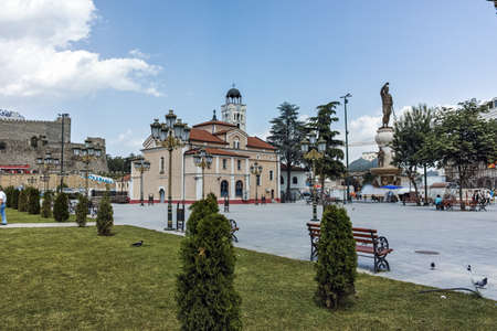 SKOPJE, REPUBLIC OF MACEDONIA - 13 MAY 2017: Orthodox Church of Church St. Demetrius in Skopje, Republic of Macedoniaのeditorial素材