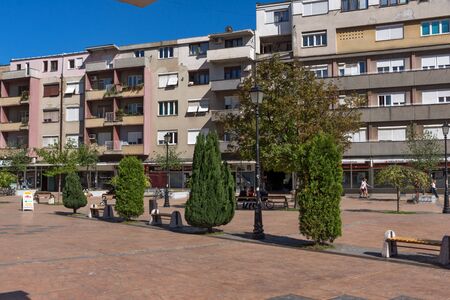 PIROT, SERBIA -16 APRIL 2016: Center of  town of Pirot, Republic of Serbiaのeditorial素材
