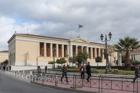 ATHENS, GREECE - JANUARY 20 2017:  Panoramic view of University of Athens, Attica, Greeceのeditorial素材