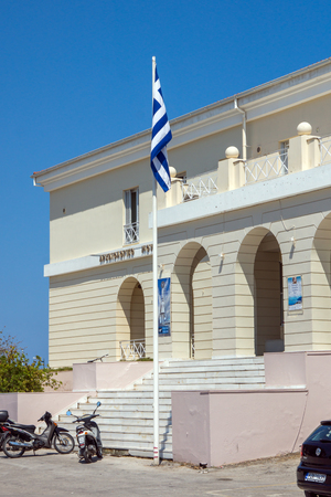 LEFKADA TOWN, GREECE JULY 16, 2014: Panoramic view of Lefkada town, Ionian Islands, Greeceのeditorial素材