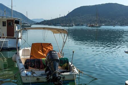 NYDRI, LEFKADA, GREECE JULY 17: Port at Nydri Bay, Lefkada, Ionian Islands, Greece