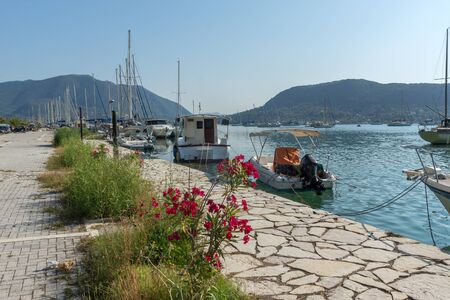 NYDRI, LEFKADA, GREECE JULY 17: Port at Nydri Bay, Lefkada, Ionian Islands, Greeceのeditorial素材