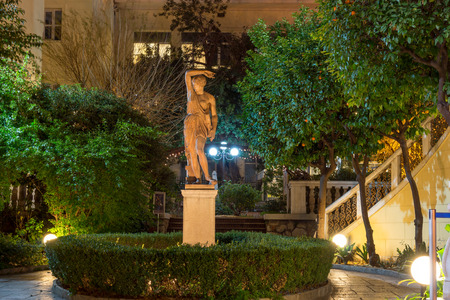 ATHENS, GREECE - JANUARY 20, 2017: Night photo of Numismatic Museum in Athens, Attica, Greeceのeditorial素材
