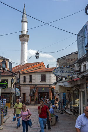 SKOPJE, REPUBLIC OF MACEDONIA - 13 MAY 2017: Mosque in old town of city of Skopje, Republic of Macedoniaのeditorial素材