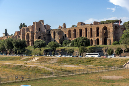 ROME, ITALY - JUNE 22, 2017: Amazing panoramic view of Circus Maximus in city of Rome, Italyのeditorial素材