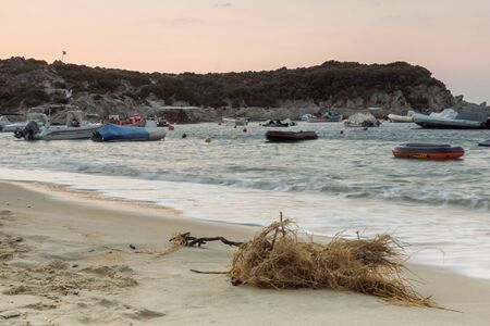 Sunrise view of Kalamitsi Beach at Sithonia peninsula, Chalkidiki, Central Macedonia, Greeceの写真素材