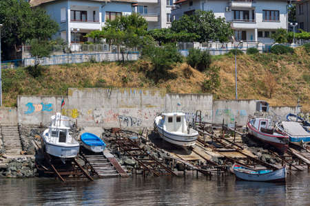 AHTOPOL, BULGARIA - JUNE 30, 2013: Panorama of port of town of Ahtopol,  Burgas Region, Bulgariaのeditorial素材